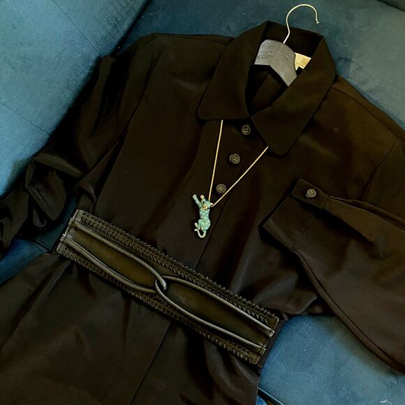 Vintage Christie and Jill Black Long Sleeved Blouse/Tunic Size XL - Picture 1 of 4